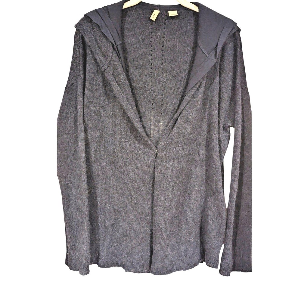 Anthropologie Moth Alpaca Wool‎ Blend Hooded Cardigan Sz L Cozy Cottagecore
